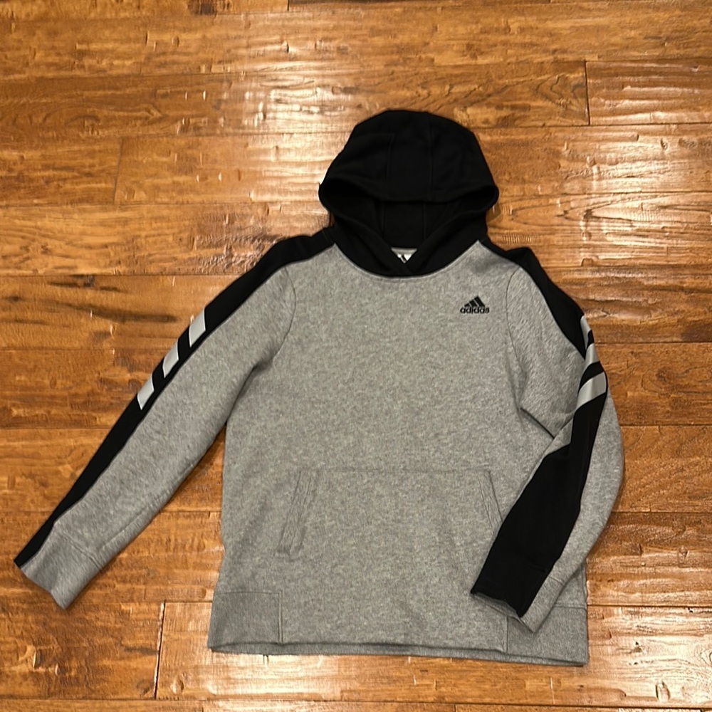 Adidas Kids Gray and Black Hoodie